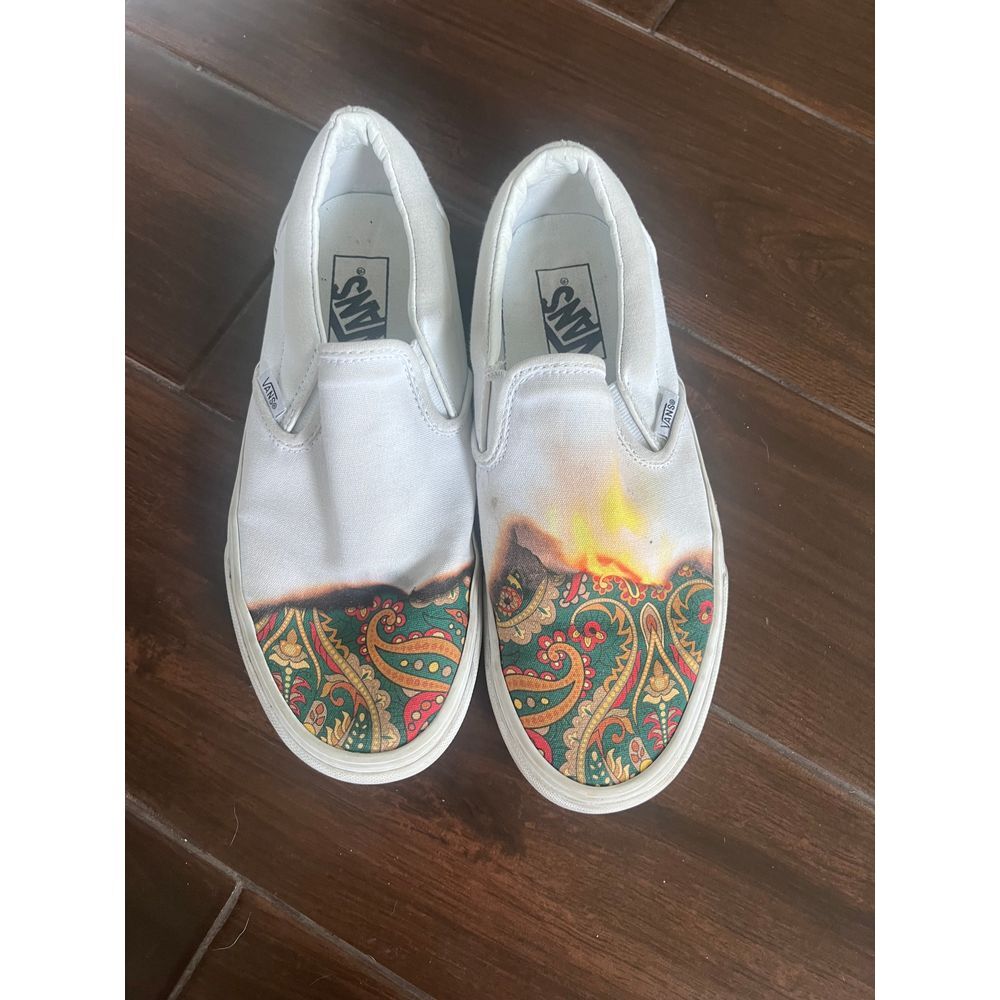 Vans‎ slip on Flames paisley 6.5 white womens